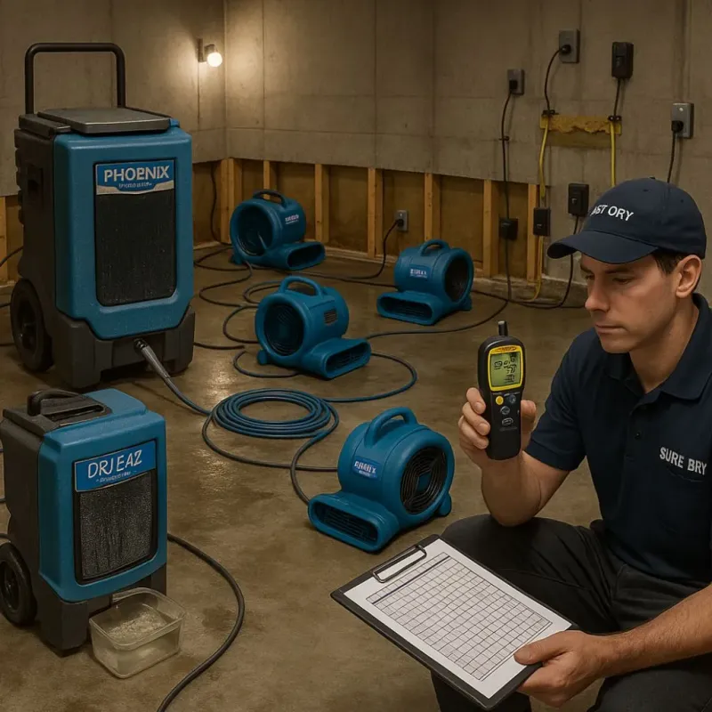 Structural Drying and Dehumidification process in Chester Heights, PA